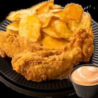 3  Piece Tender Dinner · Includes 3 pieces of Crispy Ranch Chicken Tenders, choice of potato and your choice of a dip...