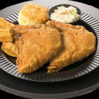 2 Breast Dinner · Includes 2 breasts of Crispy Ranch chicken, coleslaw and biscuit plus your choice of potato....