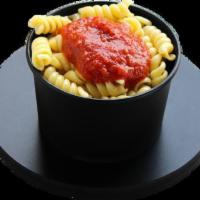 Pasta with Marinara Sauce - Family · Pasta with sweet marinara sauce. Choose Single (feeds 1-2) or Family (feeds 4-6)