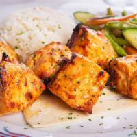 Chicken Kebab Plate · Cooked on a skewer.