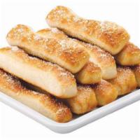 12 Piece Bread Sticks · Hot buttered bread sticks, sprinkled with Parmesan.  