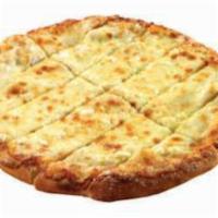 Triple Cheese Bread · Hot buttered breadsticks, topped with cheddar, mozzarella,  and Parmesan. Add toppings for a...