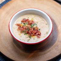Corn Chowder With Chive + Bacon · chive + bacon