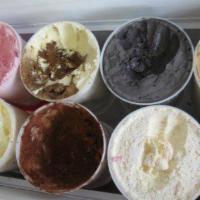 Hand Dipped Hard Ice Cream · We have 16 flavors every day and two are no sugar added. You can mix flavors in the small, m...
