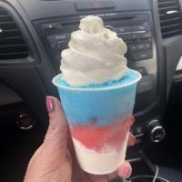 Radio Ball · Layers of soft ice cream and Italian ice. you pick the flavors.

