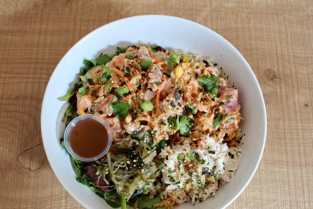 Poke Bowl Large (4 Scoops) · 4  Scoops of Fresh poke served with your choice of base, mix-ins, sides, and sauces.