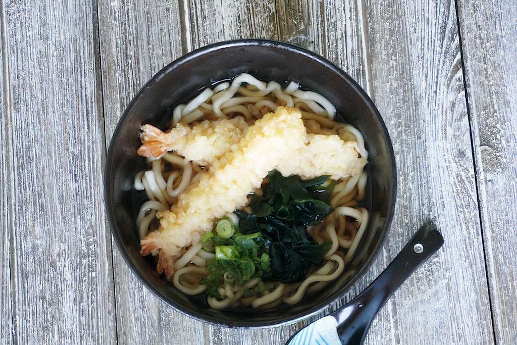 Shrimp Tempura Udon · locally-made fresh Udon noodle in umami-rich dashi broth with 2 pcs of Tempura Shrimp.