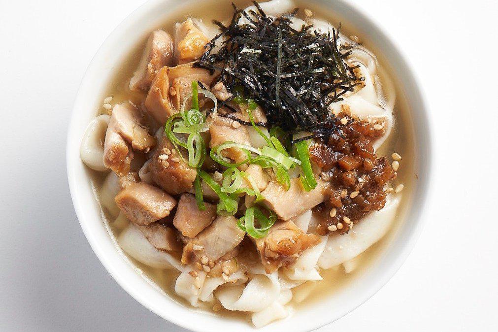 Tofu Noodle Soup · LOW CARB ＆ GLUTEN-FREE Tofu noodles in miso and shiitake-based broth, wakame seaweed, kizami nori**, sesame, and green onion.

**Kizami nori- Shredded nori seaweed.