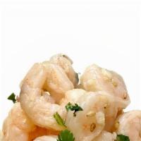 Lemon Shrimp · Bay shrimp tossed in zesty lemon-garlic sauce with freshly chopped cilantro. Gluten free.