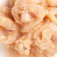 Spicy Shrimp · Cooked shrimp with spicy aioli. Gluten free.
