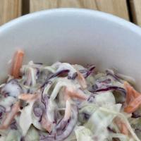 Side Wasabi Slaw · Crunchy cabbage and carrot dressed in creamy dressing with wasabi. Gluten free.