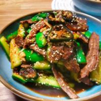Cucumber with Marinated Beef黄瓜酱牛肉 · 