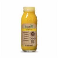 Serenity Cold Pressed Juice · Turmeric, lemon, agave, cayenne, and ginger.