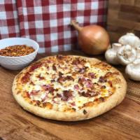 Hawaiian Pizza Pizza · Served with ham, pineapple, bacon, mozzarella, and original sauce.