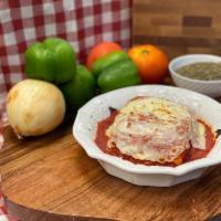 Lasagna · Served with garlic bread.