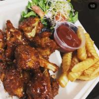 Cauli-Wing Meal · 8 pieces crispy cauli-wings with side fries and chef salad.