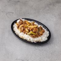 Beef Bowl · peppers, onions, and steak stir fried served with steam rice