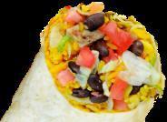 Mexican Wrapito · Chicken breast, yellow rice, lettuce, tomatoes, black beans, sour cream and cheese in a tort...