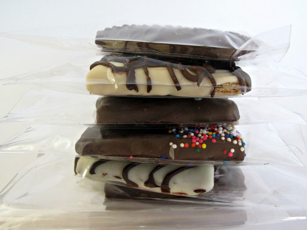 Chocolate Covered Graham Crackers · Dipped in genuine Swiss chocolate
