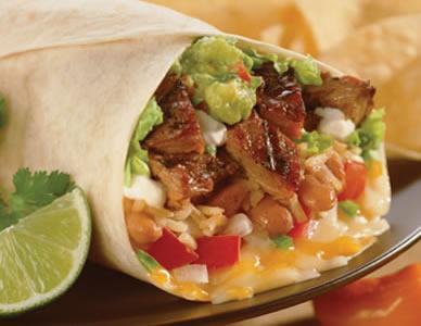 Grande Burrito · Chicken, steak or carnitas, rice, beans, jack and cheddar cheeses, salsa, guacamole, lettuce and sour cream wrapped in a flour tortilla. 