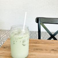 Iced Matcha · A green tea beverage, packed full of antioxidants, with milk over ice.