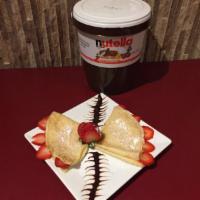 2 Piece Strawberry and Nutella Crepes · 