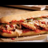 Chicken Parmesan Sub · Grilled breaded chicken cutlet, topped with chunky marinara sauce with melted provolone on a...