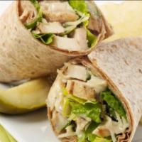Chicken Caesar Wrap · Choice of tortilla. Served with grilled, marinated chicken breast tenders, romaine lettuce, ...