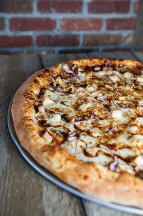 Brooklyn BBQ Bird Pizza · Fresh roasted chicken, BBQ sauce and red onions. Make it a Snow Bird by adding pineapple for an additional charge.