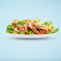 Arugula Chicken Salad · Chicken breast tossed with sliced red onions, tomatoes, cheese, arugula, and drizzled with b...