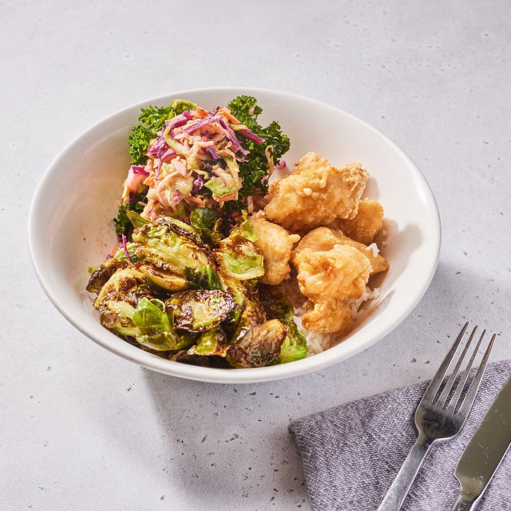 BYO Bowl (VG, GF) by Kitava To Go  · By Kitava To Go. Build-your-own bowl with your choice of protein, rice or mixed greens, and two sides. Good for: gluten-free, paleo, keto, vegan, vegetarian, whole30. We cannot make substitutions.