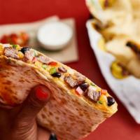 John Coctostan Quesadilla · Served in a flour tortilla with beans and shredded cheese with a side of pico de gallo and s...