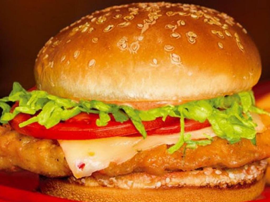 Ragin' Cajun Chicken Burger · This is one saucy chicken breast. Fried and dipped in cayenne pepper sauce. Topped with Pepper-Jack cheese, lettuce, tomatoes and chipotle mayo.