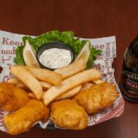 Arctic Cod Fish & Chips · Premium hand-battered cod fillets, fried to crispy perfection, with our Bottomless Steak Fri...
