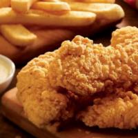 Clucks & Fries® · Chicken tenders and Bottomless Steak Fries® with ranch.