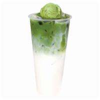 Matcha Float · Fresh milk with a layer of premium grade matcha topped off with matcha ice cream.