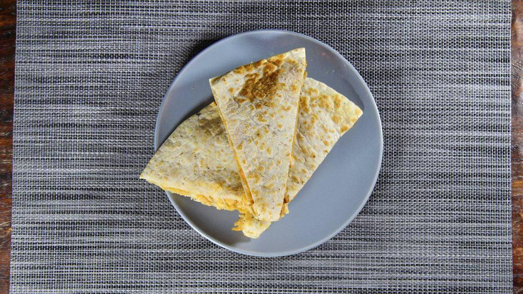 Regular Quesadilla · Served with cheese and flour tortilla.