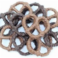 Chocolate Pretzels  · 3 bags - your choice of Milk, Dark, White, or a combination of the three. Crisp, crunchy dre...