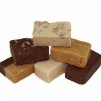 Assorted Fudge, 1 lb. · Treat yourself to a box of our scrumptious fudge.  The assorted box contains chocolate, vani...
