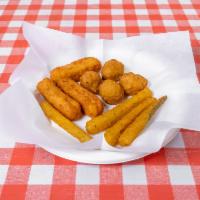 Appetizer Platter · Includes cheese sticks, zucchini, and wings.