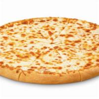 Classic Cheese · Large round pizza with cheese.