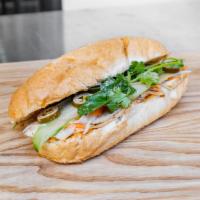 Banh Mi  · Chicken, pork or duck with pickled carrots, radish, cucumber, jalapeno, spicy mayo, cilanto,...