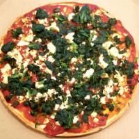 Gola spinach pizza and feta cheese  · Our medium crust 12