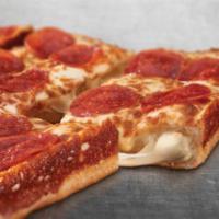 Stuffed Crust Deep Deep Dish · Large Detroit style pizza with pepperoni or cheese with cheese stuffed crust