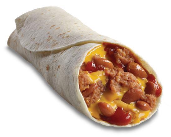 Soft Pinto Bean Burrito · A home-style tortilla filled with refried pinto beans, cheddar cheese, and enchilada sauce.