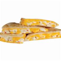 Cheese Quesadilla · Melted cheddar and pepper jack cheese grilled to perfection on our home-style tortilla.