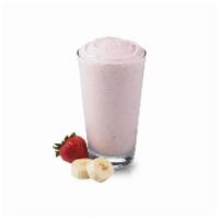 Strawberry Banana Smoothie · Made with Real Bananas, Strawberries, and Our Lifestyle Smoothie Mix.