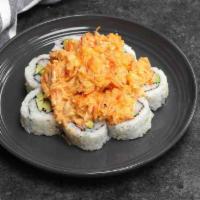 S19.	Volcano Roll	 · Deep fried roll with tuna, cucumber inside, with crab meat salad, eel sauce, spicy mayo 