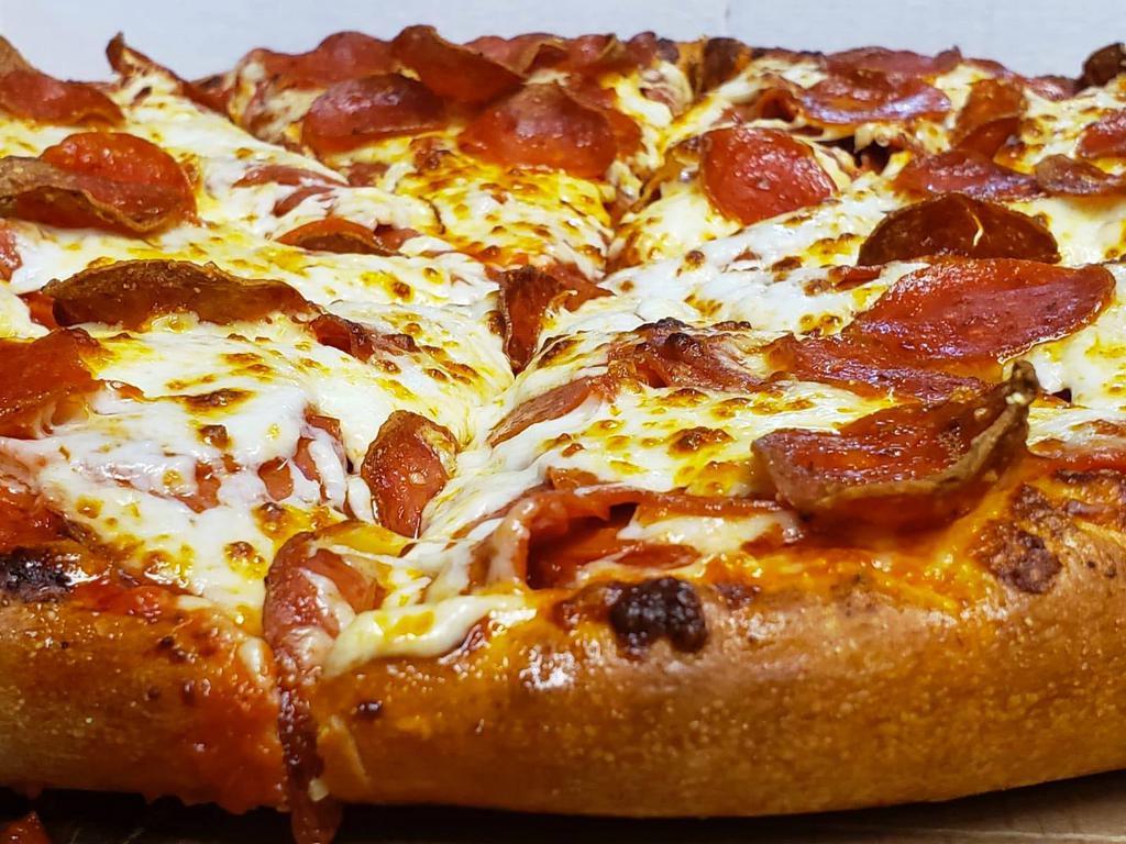 Pepperoni Lovers Pizza · Triple pepperoni, extra cheese.