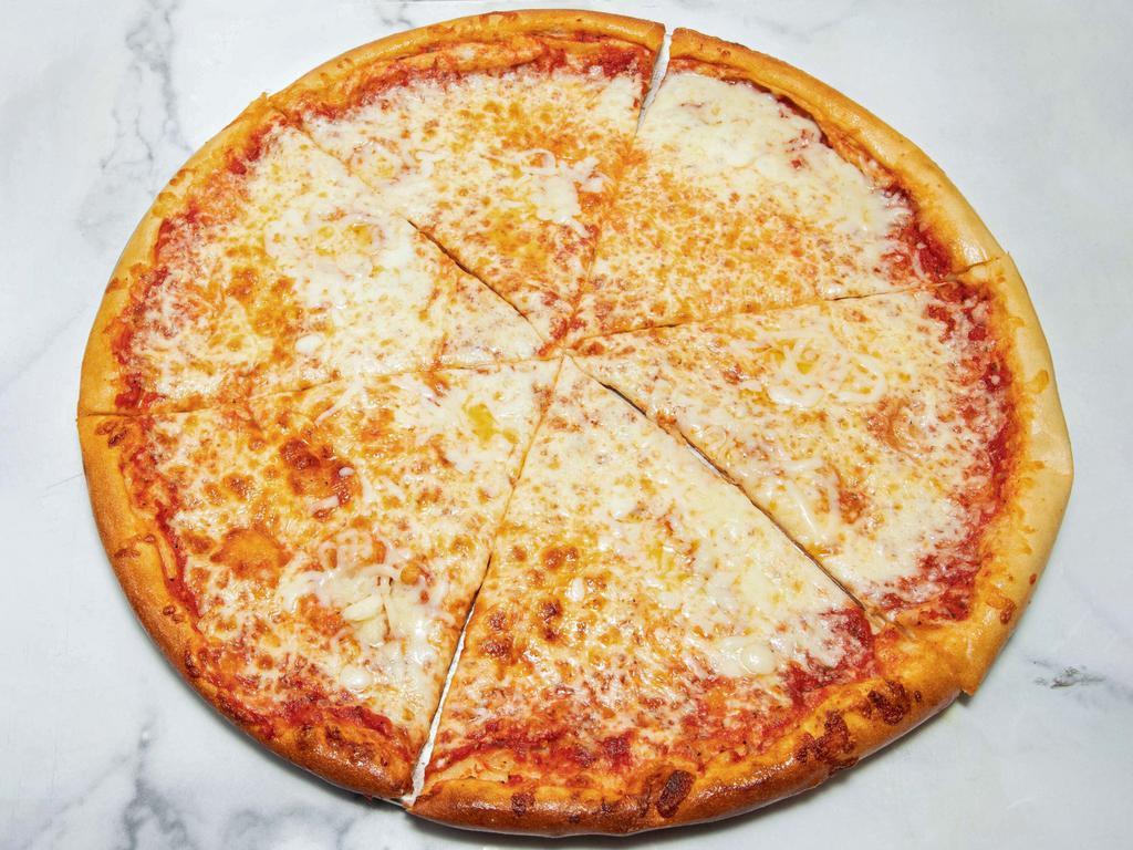 Large Cheese Pizza · Savory pie with a dough base topped with sauce and cheese.